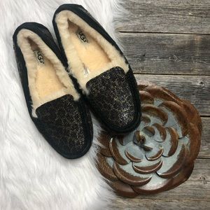 NEW UGG Slippers 8 Mocassins Leopard Sequins